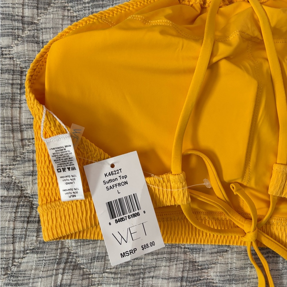 WET Sutton Bikini Top In Saffron Sz Large | Wet Bikini Top | Bohemian Beachwear- - Picture 3 of 6